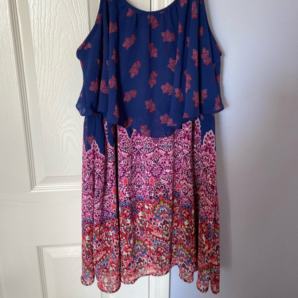 Spaghetti strap colorful dress